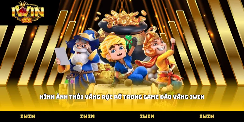 Hình ảnh thỏi vàng rực rỡ trong game Đào Vàng iWIN